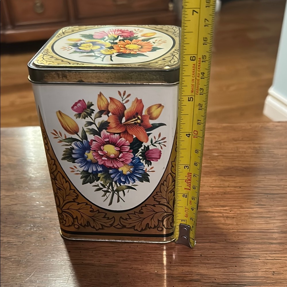 Floral Decorative Tin Box